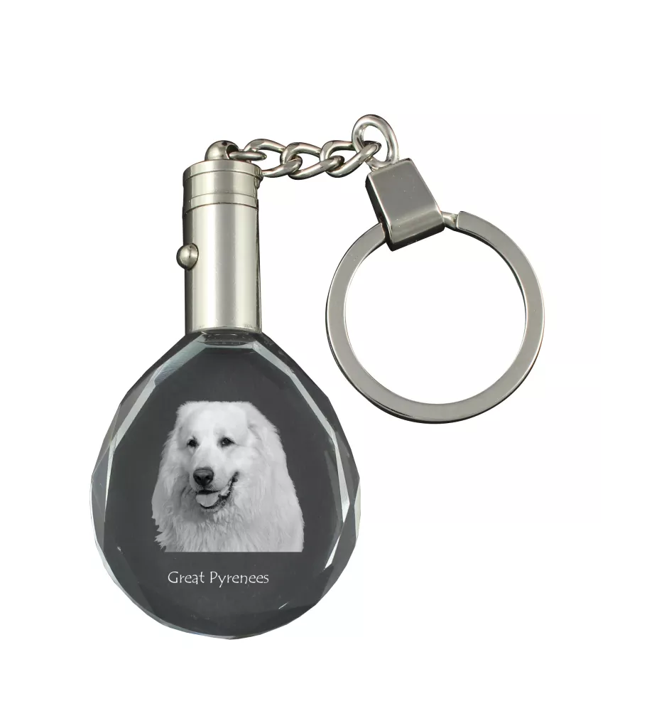 Pyrenean Mountain Dog, Great Pyrenees, Pyrenean Shepherd - pendant with a photo of a dog, crystal key ring in a gift box, a unique gift by Art-Dog