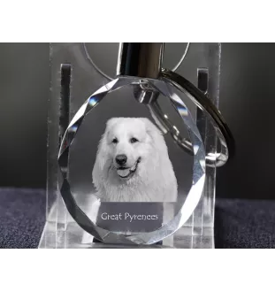 Pyrenean Mountain Dog, Great Pyrenees, Pyrenean Shepherd - pendant with a photo of a dog, crystal key ring in a gift box, a unique gift by Art-Dog