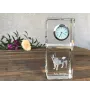 Rat Terrier - montre en cristal avec photo, photo de chien dans un cristal, horloge de bureau personnalisée de la marque Art-Dog