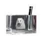 Pyrenäenberghund, Patou - Stifthalter, Kristallorganizer mit Hundefoto, einzigartige Schreibtischdekoration der Marke Art-Dog