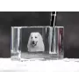Pyrenäenberghund, Patou - Stifthalter, Kristallorganizer mit Hundefoto, einzigartige Schreibtischdekoration der Marke Art-Dog