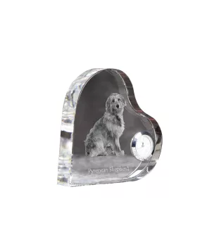 Pyrenaen-Hutehund, Pyrenäenschäferhund - Kristalluhr mit einem Hundebild, Herzregal-Uhr, personalisierte Standuhr der Marke Art-Dog