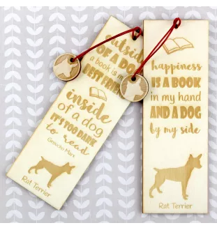 Rat Terrier - Lesezeichen mit Hund, personalisiertes Lesezeichen, Hundeaccessoire für Leser der Marke Art-Dog