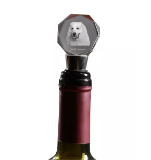 Pyrenean Mountain Dog, Great Pyrenees, Pyrenean Shepherd - Bottle stopper, crystal wine stopper with photo, personalised gift for bartender by Art-Dog brand