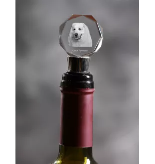 Chien de montagne des Pyrénées, Pastou, Patou - Bouchon de bouteille, bouchon de vin en cristal avec photo, cadeau personnalisé pour barman par la marque Art-Dog