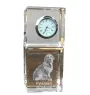 Chien de berger des Pyrénées - montre en cristal avec photo, photo de chien dans un cristal, horloge de bureau personnalisée de la marque Art-Dog