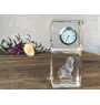 Chien de berger des Pyrénées - montre en cristal avec photo, photo de chien dans un cristal, horloge de bureau personnalisée de la marque Art-Dog