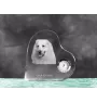Pyrenean Mountain Dog, Great Pyrenees, Pyrenean Shepherd - crystal clock with a dog picture, heart-shaped shelf clock, personalized standing clock by Art-Dog brand