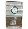 Pyrenean Sheepdog, Labri, Pyrenees Sheepdog - glass clock with a photo, photo of a dog in crystal, personalized standing office clock by Art-Dog brand