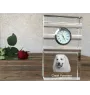 Pyrenean Mountain Dog, Great Pyrenees, Pyrenean Shepherd - glass clock with a photo, photo of a dog in crystal, personalized standing office clock by Art-Dog brand