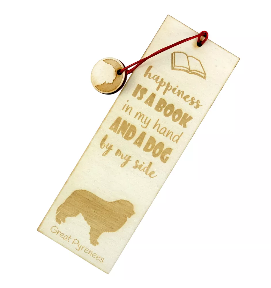 Chien de montagne des Pyrénées, Pastou, Patou - marque-page pour livre avec chien, marque-page personnalisé, accessoire canin pour les lecteurs de la marque Art-Dog