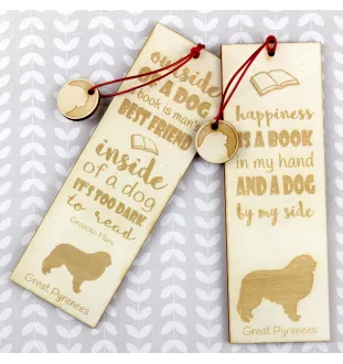 Chien de montagne des Pyrénées, Pastou, Patou - marque-page pour livre avec chien, marque-page personnalisé, accessoire canin pour les lecteurs de la marque Art-Dog