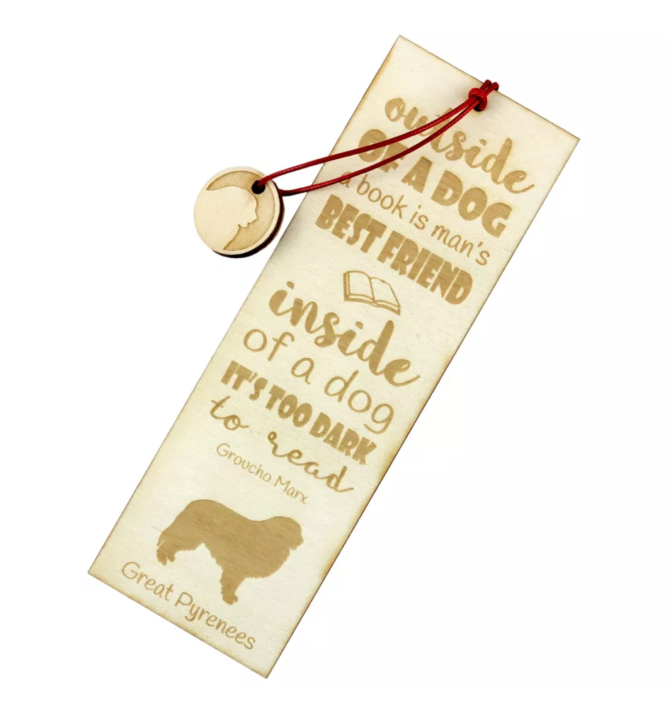 Chien de montagne des Pyrénées, Pastou, Patou - marque-page pour livre avec chien, marque-page personnalisé, cadeau pour les amateurs de livres de la marque Art-Dog