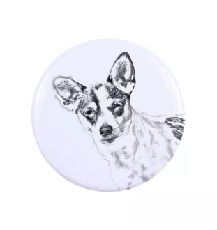 Rat Terrier Magnet mit einem Hundepfotenabdruck, außergewöhnlich leicht, starker Magnet, handgefertigtes Produkt der Marke Art-Dog