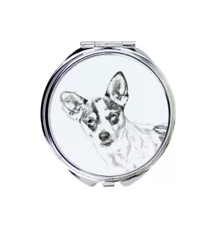 Rat Terrier - miroir de poche avec chien, miroir personnalisé pour sac à main, miroir compact avec impression de la marque Art-Dog