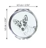 Rat Terrier - Taschenspiegel mit Hund, personalisierter Taschenspiegel, kompakter Spiegel mit Art-Dog-Logo