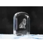 Pyrenean Sheepdog, Labri, Pyrenees Sheepdog - crystal cube with a photo, photo of a dog in crystal, cubic paperweight from Art-Dog brand