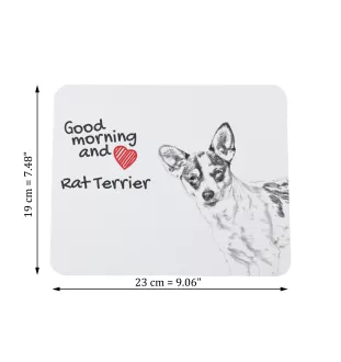 Rat Terrier, Ratting Terrier, Decker Giant - mouse pad with print, personalized dog-themed mouse pad, unique gadget for an office worker by Art-Dog brand