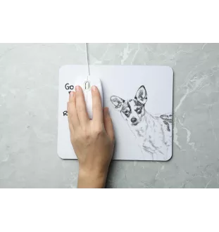 Rat Terrier - Mauspad mit Druck, personalisiertes Mauspad mit Hund, einzigartiges Gadget für Büroangestellte von Art-Dog.