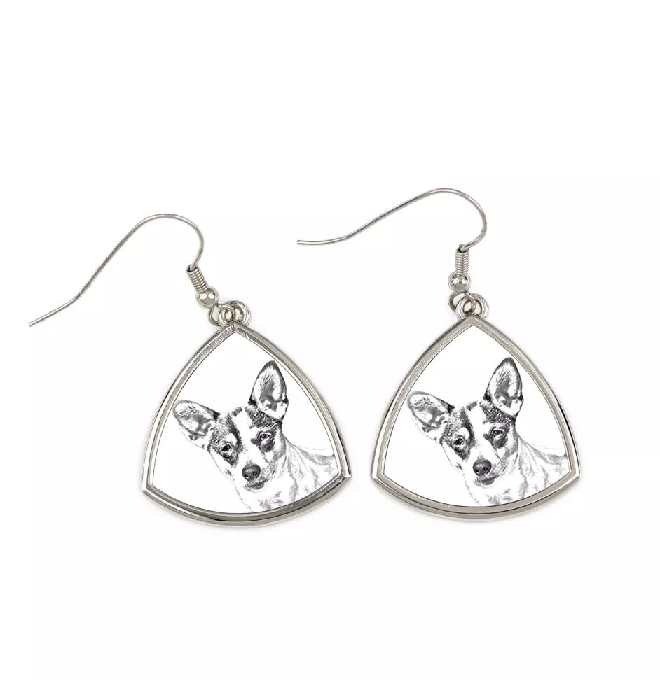 Rat Terrier - boucles d'oreilles avec chien, boucles d'oreilles pendantes avec photo, bijoux personnalisés avec impression de la marque Art-Dog