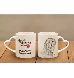Pyrenean Sheepdog, Labri, Pyrenees Sheepdog I - cup with a dog, adorable cup with a heart-shaped handle, universal gift from the Art-Dog brand