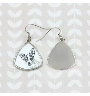 Rat Terrier, Ratting Terrier, Decker Giant - dog earrings, hanging earrings with a picture, personalized jewelry with Art-Dog brand print