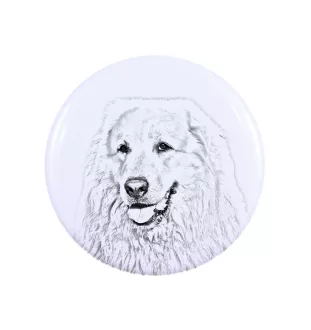 Pyrenäenberghund, Patou Magnet mit einem Hundepfotenabdruck, außergewöhnlich leicht, starker Magnet, handgefertigtes Produkt der Marke Art-Dog