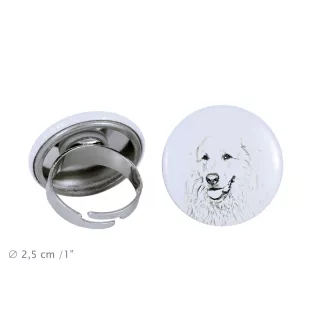 Chien de montagne des Pyrénées, Pastou, Patou - bijoux pour femmes avec l'image d'un chien, produit fait à la main, possibilité d'ajouter sa propre photo, marque Art-Dog