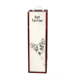 Rat Terrier, Ratting Terrier, Decker Giant - wine box with a dog, alcohol box with graphics, personalized gift box from the Art-Dog brand