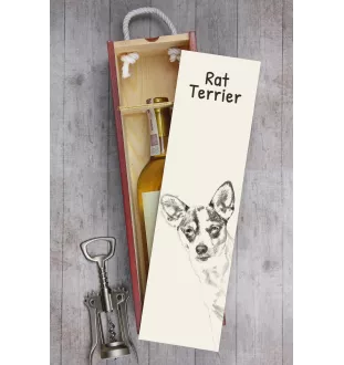 Rat Terrier - Weinbox mit Hund, Alkoholbox mit Grafik, personalisierte Geschenkbox der Marke Art-Dog