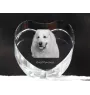 Pyrenean Mountain Dog, Great Pyrenees, Pyrenean Shepherd - a photo of a dog in crystal, crystal heart, unique photo frame from the Art-Dog brand