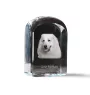 Pyrenean Mountain Dog, Great Pyrenees, Pyrenean Shepherd - crystal cube with a photo, photo of a dog in crystal, cubic paperweight from Art-Dog brand