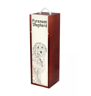 Chien de berger des Pyrénées I - boîte à vin avec chien, boîte à alcool avec graphisme, boîte cadeau personnalisée de la marque Art-Dog
