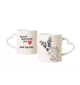 Rat Terrier - Tasse mit Hund, entzückende Tasse mit herzförmigem Henkel, universelles Geschenk der Marke Art-Dog