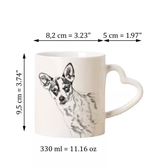 Rat Terrier - Tasse mit Hund, entzückende Tasse mit herzförmigem Henkel, universelles Geschenk der Marke Art-Dog