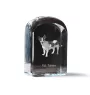 Rat Terrier, Ratting Terrier, Decker Giant - crystal cube with a photo, photo of a dog in crystal, cubic paperweight from Art-Dog brand