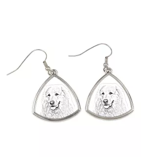 Pyrenäenberghund, Patou - Hund Ohrringe, hängende Ohrringe mit Bild, personalisierter Schmuck mit dem Aufdruck der Marke Art-Dog