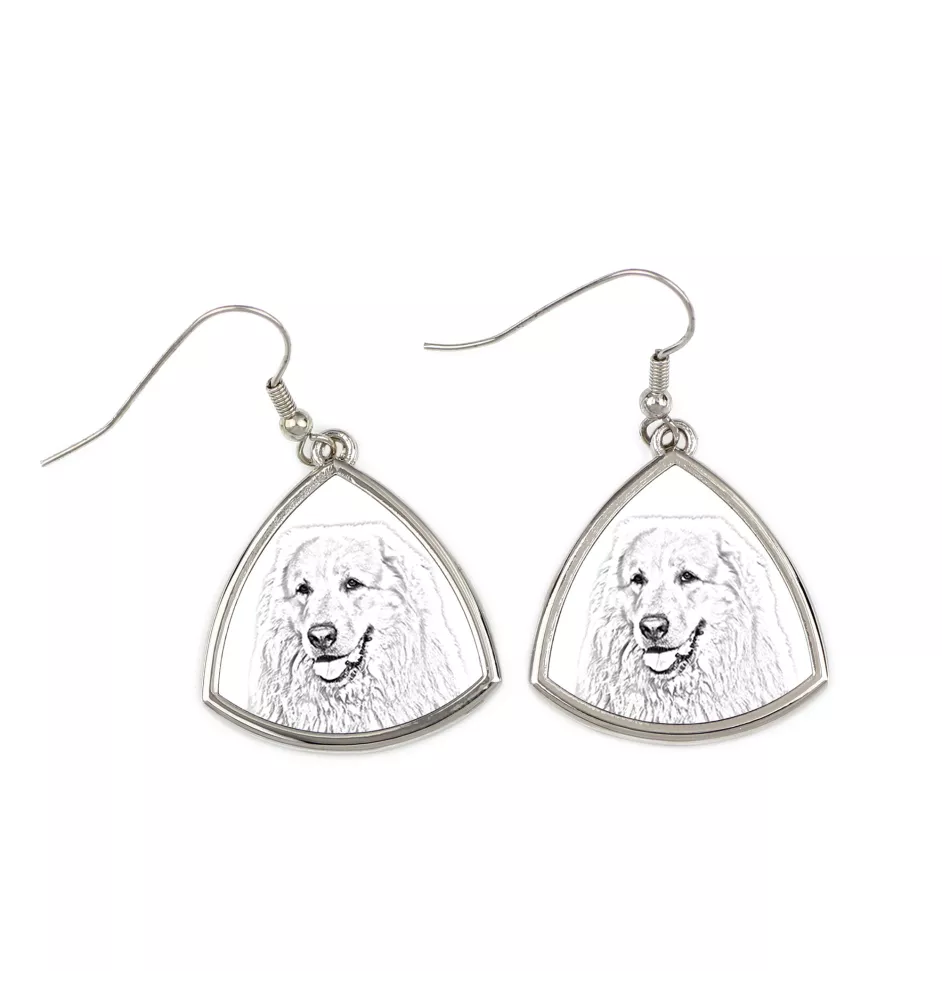 Pyrenean Mountain Dog, Great Pyrenees, Pyrenean Shepherd - dog earrings, hanging earrings with a picture, personalized jewelry with Art-Dog brand print