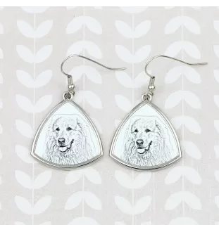 Chien de montagne des Pyrénées, Pastou, Patou - boucles d'oreilles avec chien, boucles d'oreilles pendantes avec photo, bijoux personnalisés avec impression de la marque Art-Dog