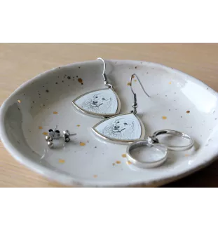 Pyrenäenberghund, Patou - Hund Ohrringe, hängende Ohrringe mit Bild, personalisierter Schmuck mit dem Aufdruck der Marke Art-Dog