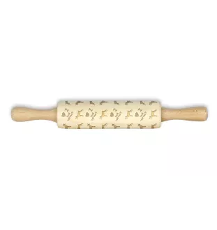 Rat Terrier, Ratting Terrier, Decker Giant - small rolling pin with a dog, patterned dough roller, gadget for ceramicists from the Art-Dog brand