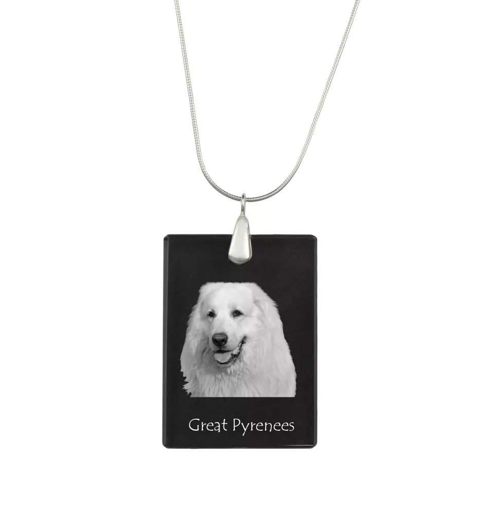 Pyrenean Mountain Dog, Great Pyrenees, Pyrenean Shepherd - Crystal pendant with dog, silver necklace with photo, personalised pendant by Art-Dog brand