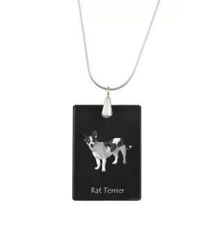 Rat Terrier, Ratting Terrier, Decker Giant - Crystal pendant with dog, silver necklace with photo, personalised pendant by Art-Dog brand
