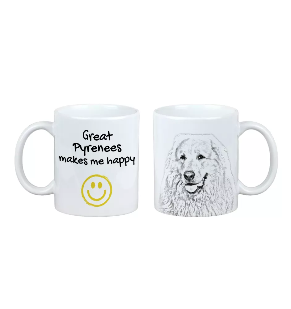 Chien de montagne des Pyrénées, Pastou, Patou - tasse avec chien, une tasse joyeuse pour les amoureux des chiens, un cadeau personnalisé de la marque Art-Dog