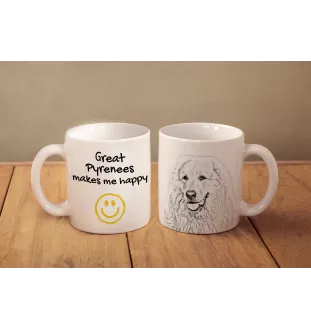 Pyrenean Mountain Dog, Great Pyrenees, Pyrenean Shepherd - cup with a dog, cheerful cup for a dog lover, personalized gift from the Art-Dog brand