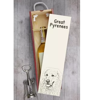 Pyrenäenberghund, Patou - Weinbox mit Hund, Alkoholbox mit Grafik, personalisierte Geschenkbox der Marke Art-Dog