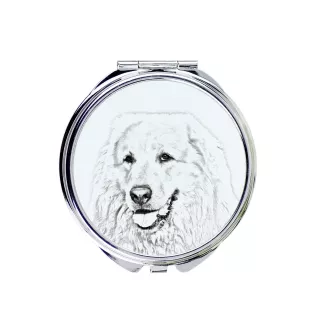 Pyrenean Mountain Dog, Great Pyrenees, Pyrenean Shepherd - Pocket mirror with a dog, personalized mirror for a purse, compact mirror with Art-Dog brand print.