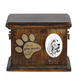 Redbone Coonhound urna z płytką ceramiczną Art-Dog