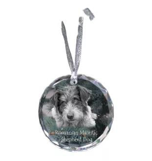 Chien de berger roumain de Mioritza - boule de Noël en cristal avec une photo, photo de chien dans le cristal, décoration personnalisée pour sapin de Noël de la marque Art-Dog