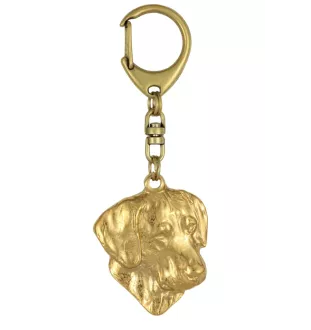 Rhodesian Ridgeback, African Lionhound, African Lion Dog - Gilded key ring with dog in gift box, handbag decoration, luxury accessory by Art-Dog brand